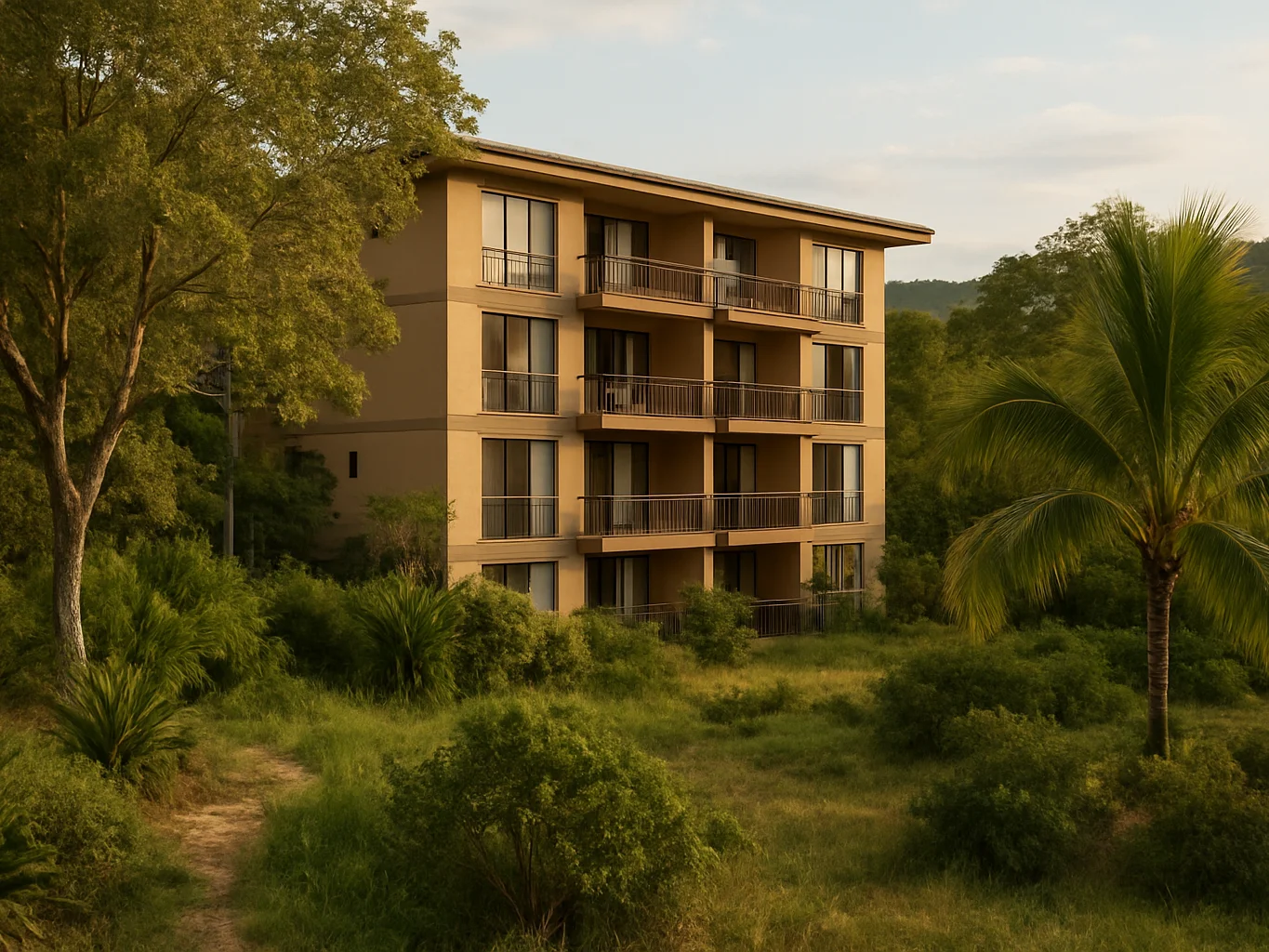 Edificio de apartamentos de Peñazul La Aldea en Ricaurte, vegetac