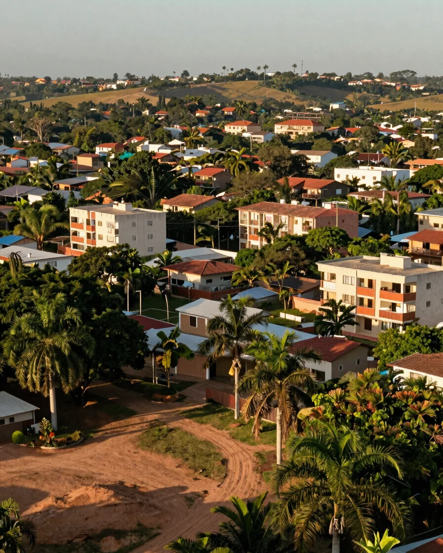 Vista amplia y luminosa de un conjunto residencial campestre en R